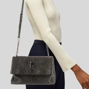 YSL Yves Saint Laurent CALFSKIN, CROC EMBOSSED MEDIUM WEST HOLLYWOOD CROSSBODY